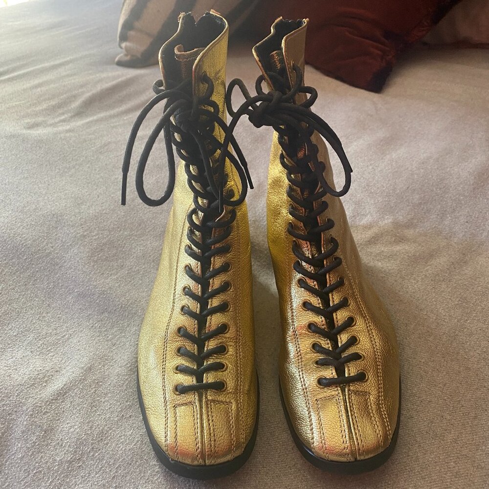 Yohji Yamamoto. Gold Leather Boots. Rare. EU37. Excellent condition.
